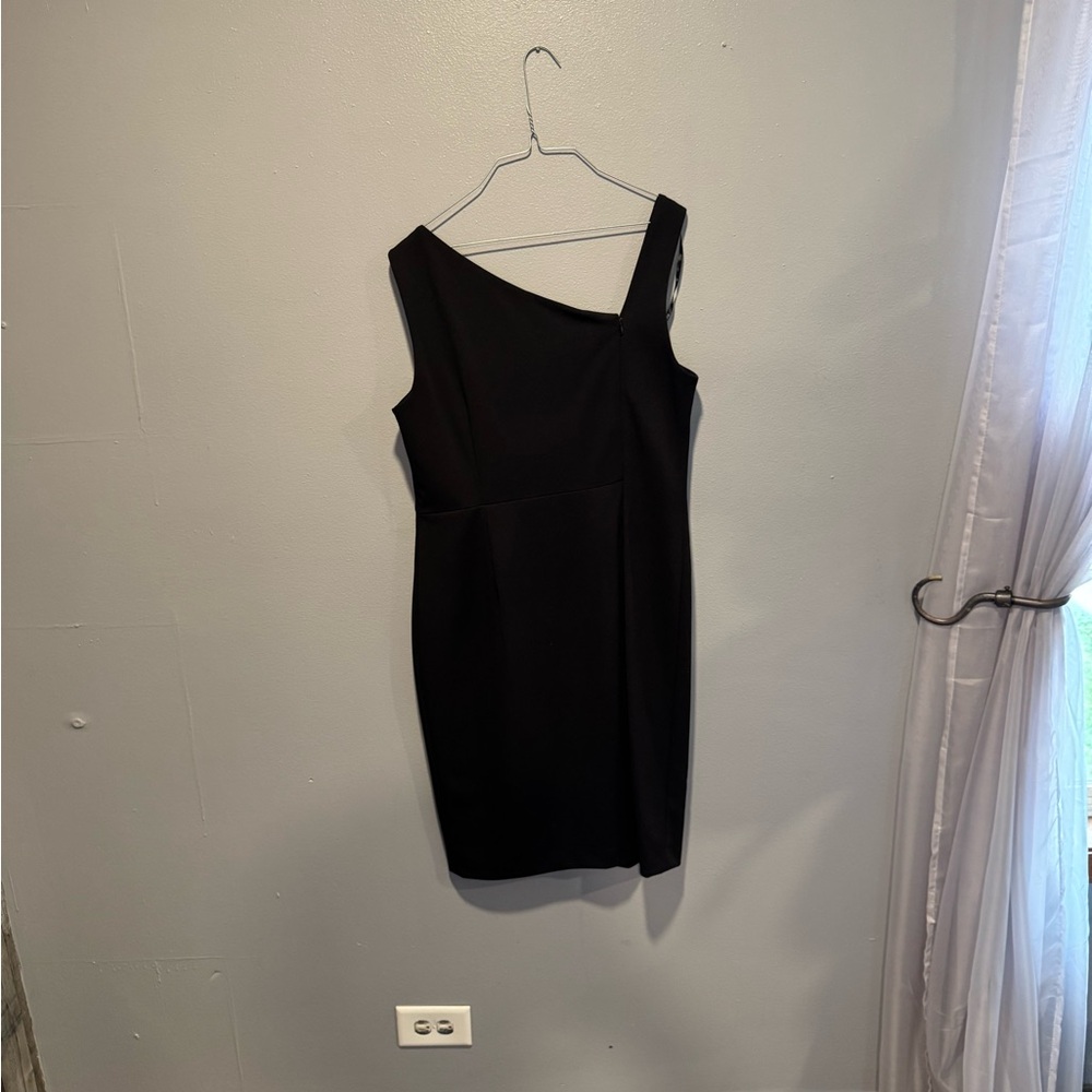 Calvin Klein Black One Shoulder Sheath Dress - Picture 2 of 5